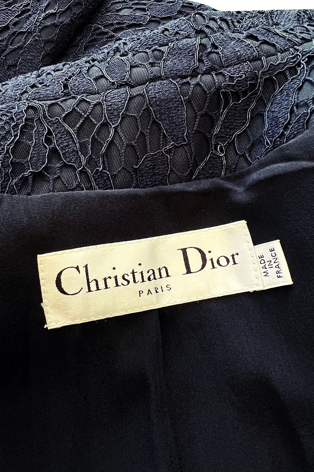 Fabulous 2004 Cruise Christian Dior by John Galliano Deep Blue Lace Jacket Mini Dress