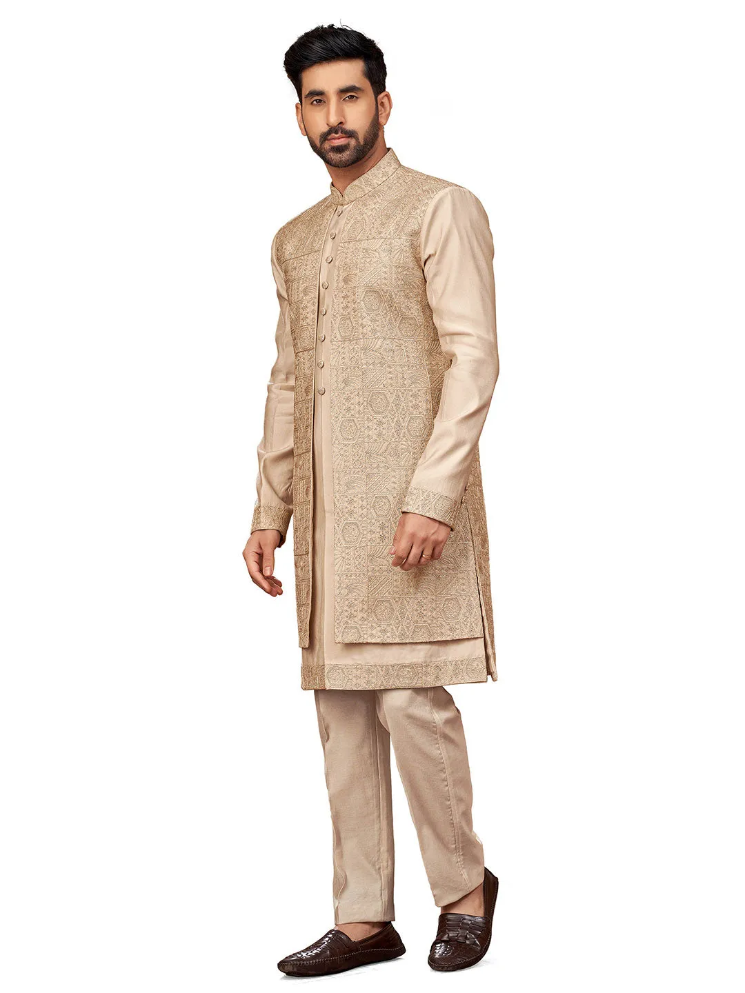 Festive Celebrations Men's Ethnic Indo-Western Kurta Set