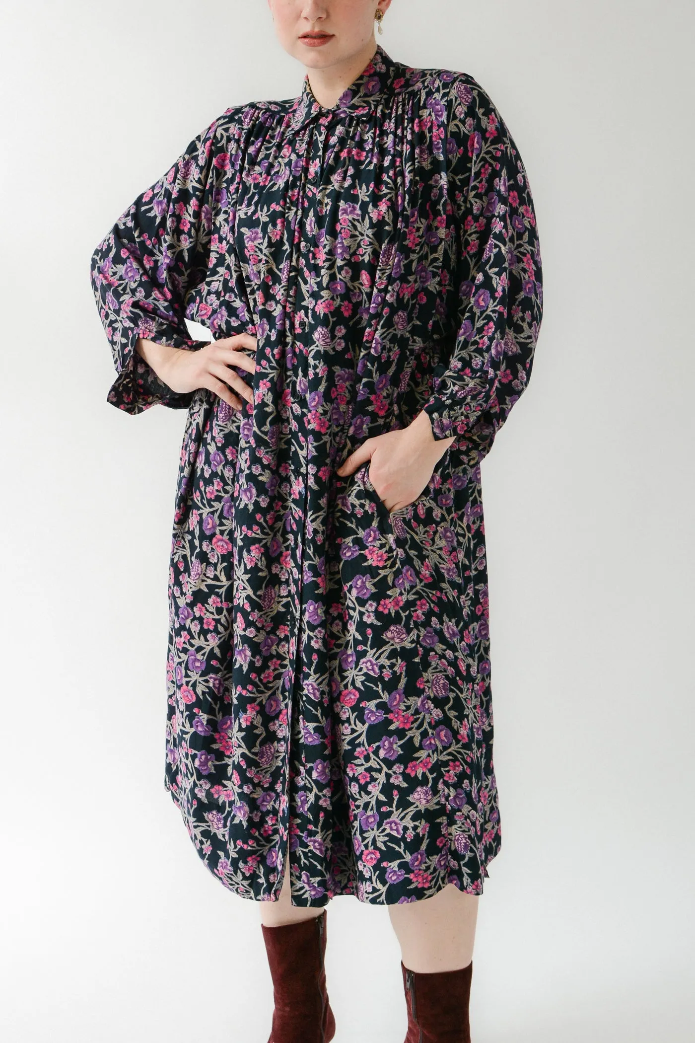 Floaty Midnight Flora Tent Dress