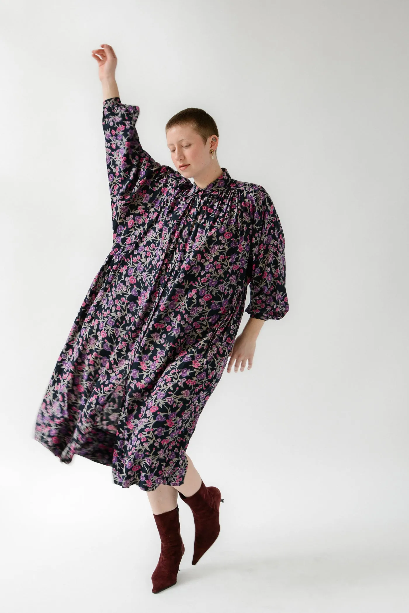 Floaty Midnight Flora Tent Dress