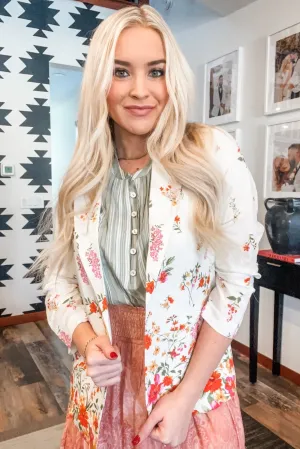Floral Print Blazer Jacket