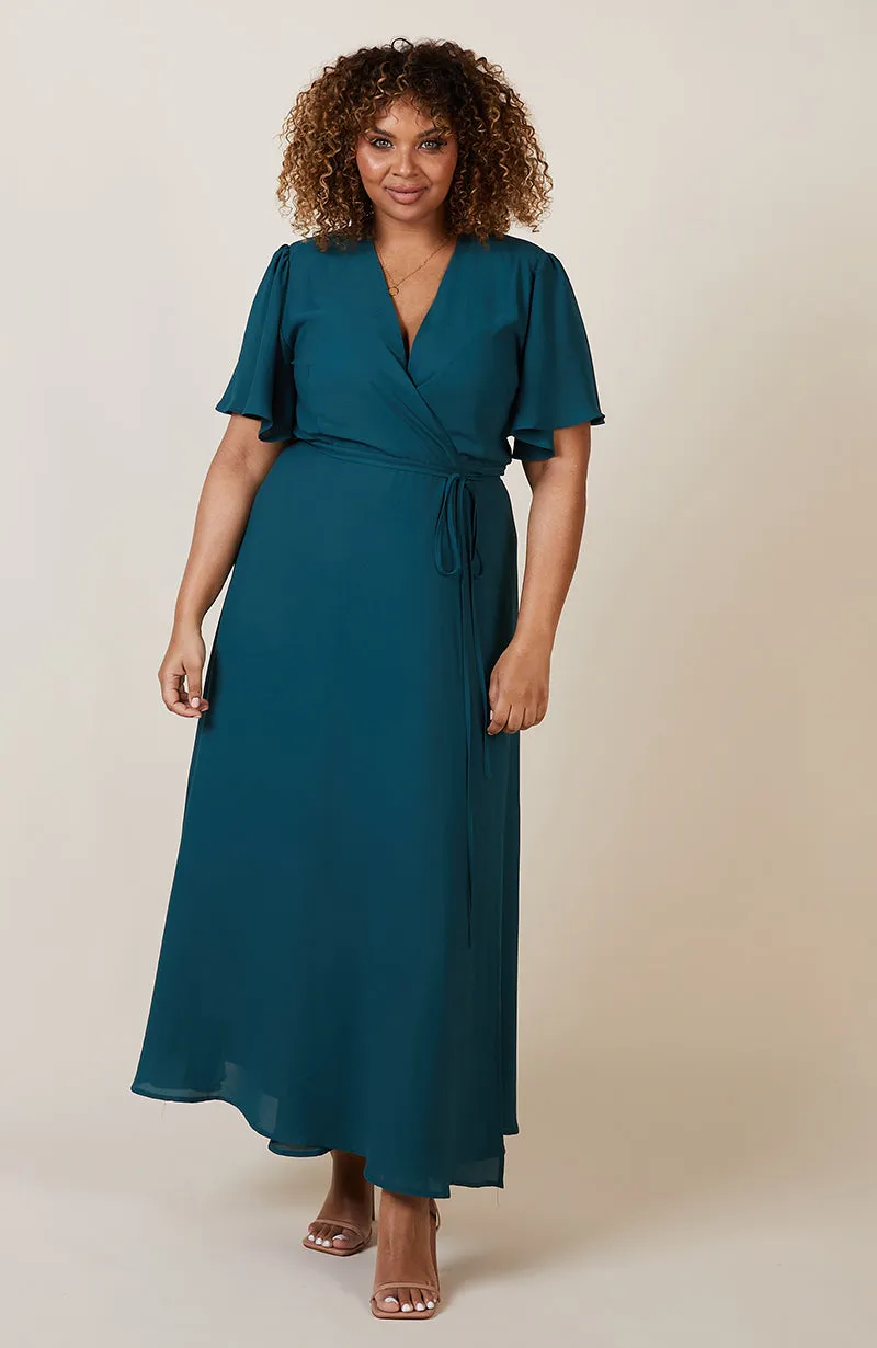 Florence Dress in Forest Green Crepe