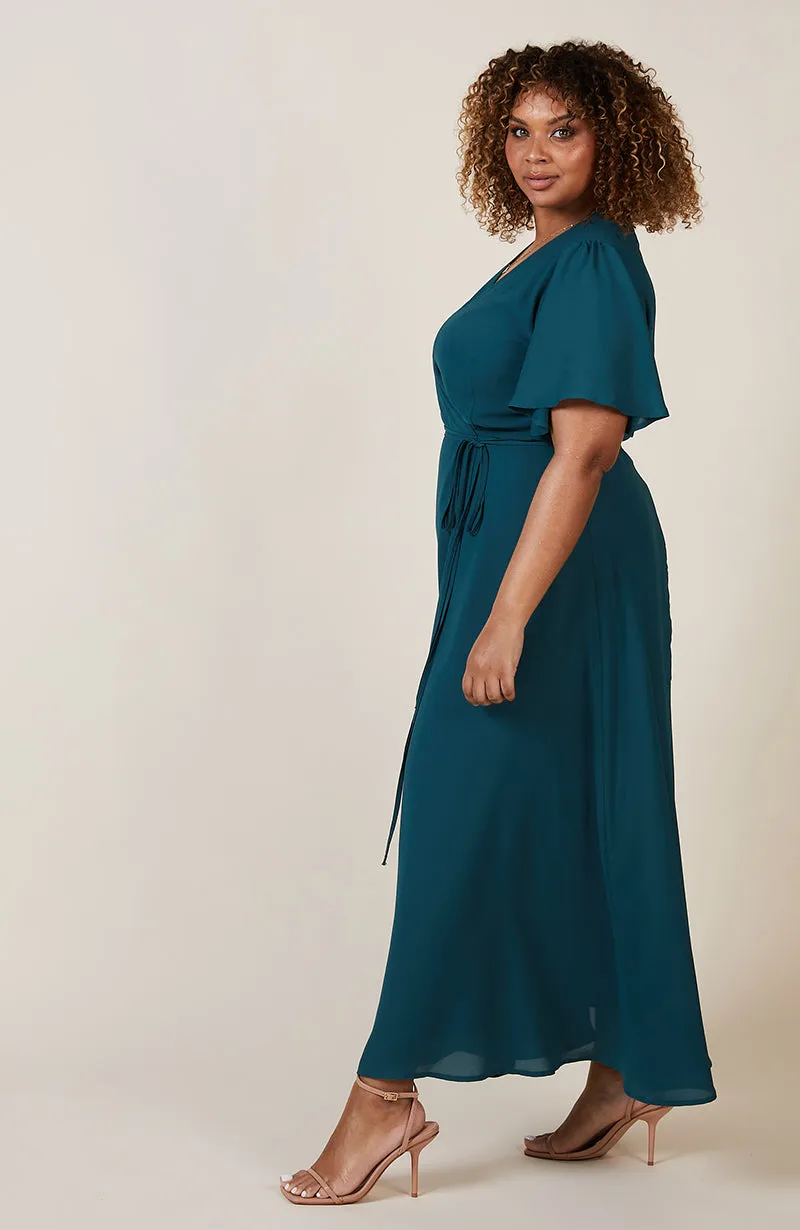 Florence Dress in Forest Green Crepe