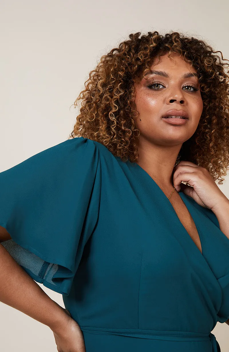 Florence Dress in Forest Green Crepe