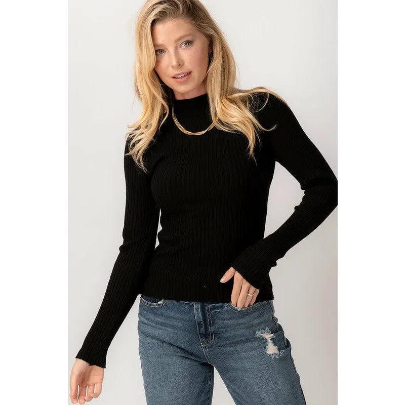 Forever Be Knit Turtleneck Sweater - Black & Ivory