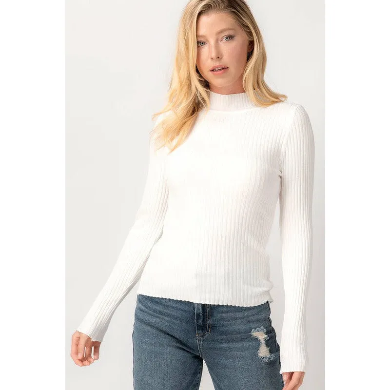 Forever Be Knit Turtleneck Sweater - Black & Ivory