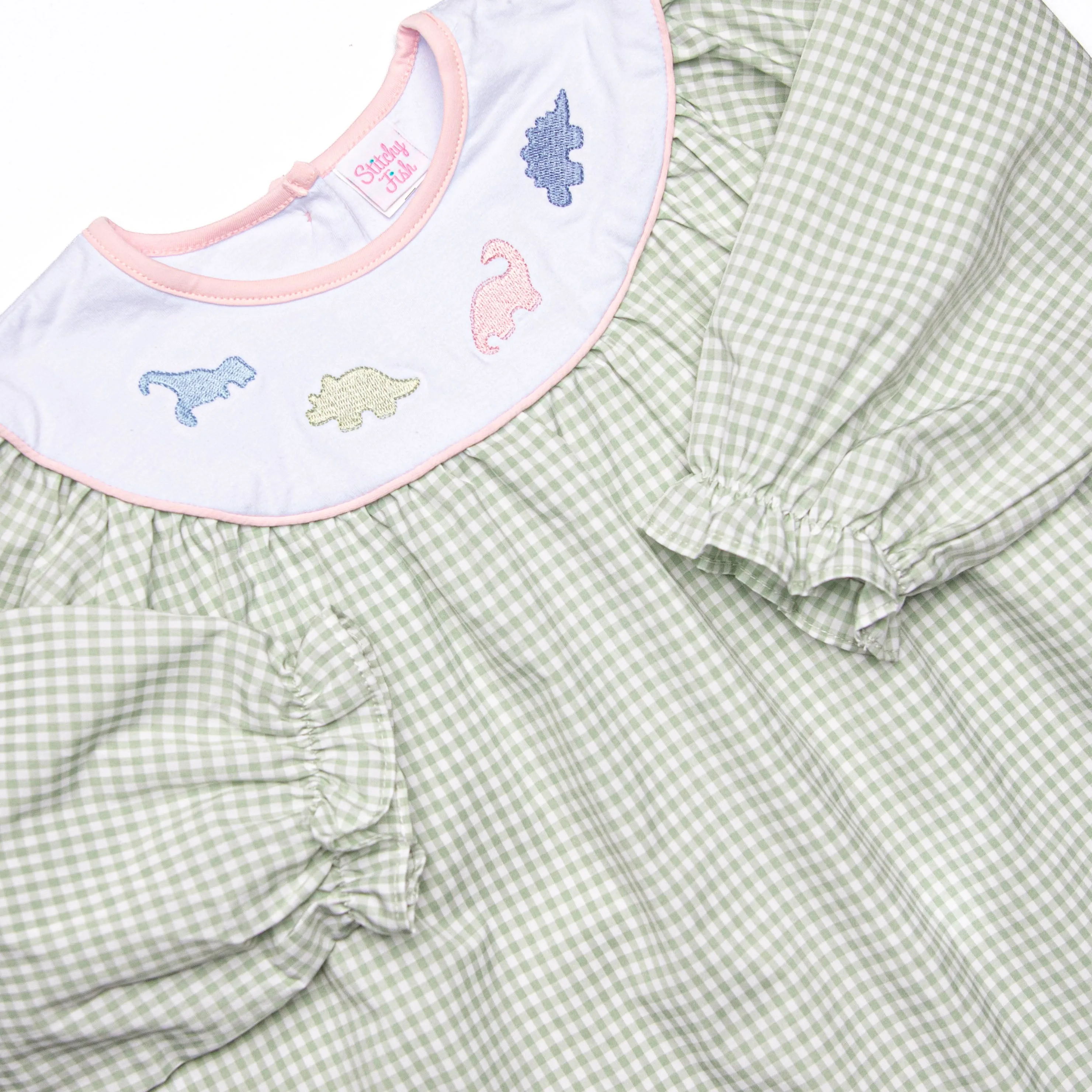 Fossil Friends Embroidered Dress, Green