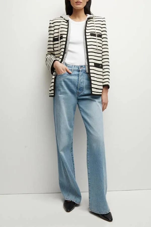 Foster Striped Dickey Jacket in Ivory Black