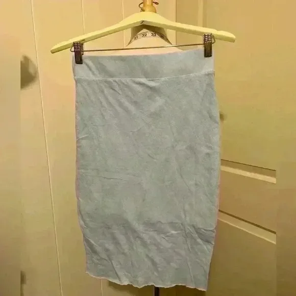 Frank &amp; Eileen Baby Blue Tee Lab Pencil Skirt Cotton 29 inches Long XS