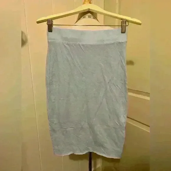 Frank &amp; Eileen Baby Blue Tee Lab Pencil Skirt Cotton 29 inches Long XS