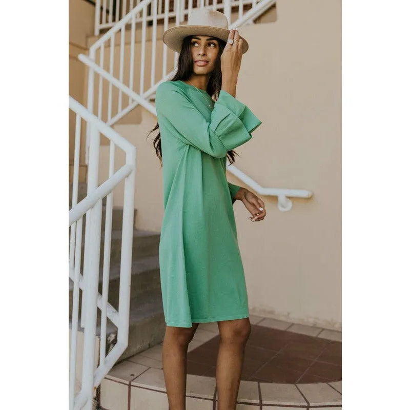 Freda Ruffle Sleeve Dress - Green