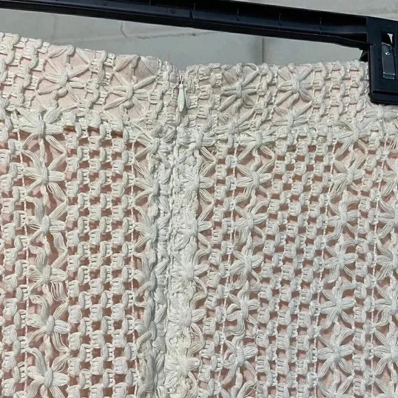 Free People All About You Pencil Skirt 2 Cream Crochet Lace Lined Sexy City Slim