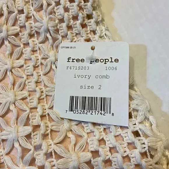 Free People All About You Pencil Skirt 2 Cream Crochet Lace Lined Sexy City Slim