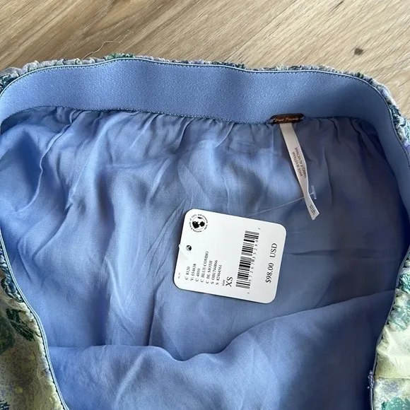 Free people Milly Asymmetrical Mini Skirt women’s sizes xs and large blue combo