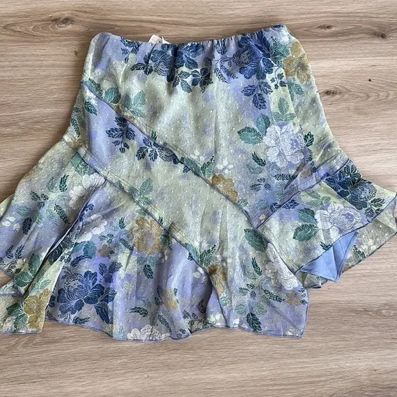 Free people Milly Asymmetrical Mini Skirt women’s sizes xs and large blue combo