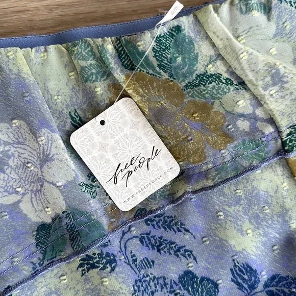 Free people Milly Asymmetrical Mini Skirt women’s sizes xs and large blue combo