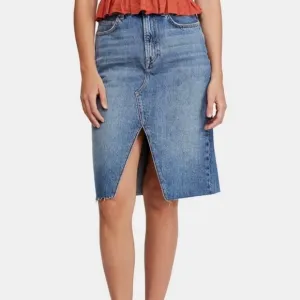 Free People We The Free Suzanne Midi Denim Pencil Skirt Size 8 NWT‎
