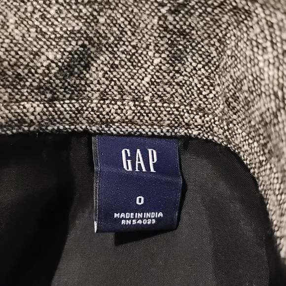 GAP Tweed Wool Black &amp; Charcoal Pencil Skirt Size 0
