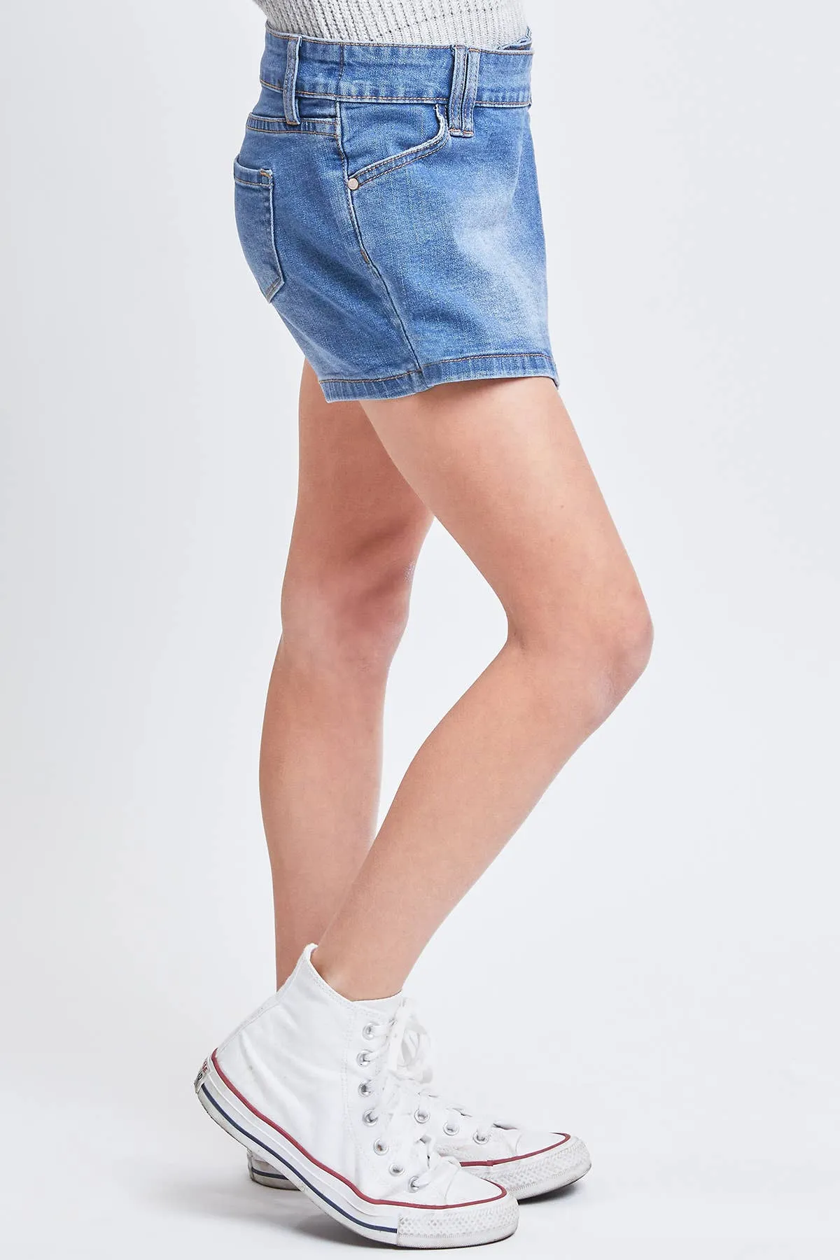 Girls 3-Button Asymmetric Skort