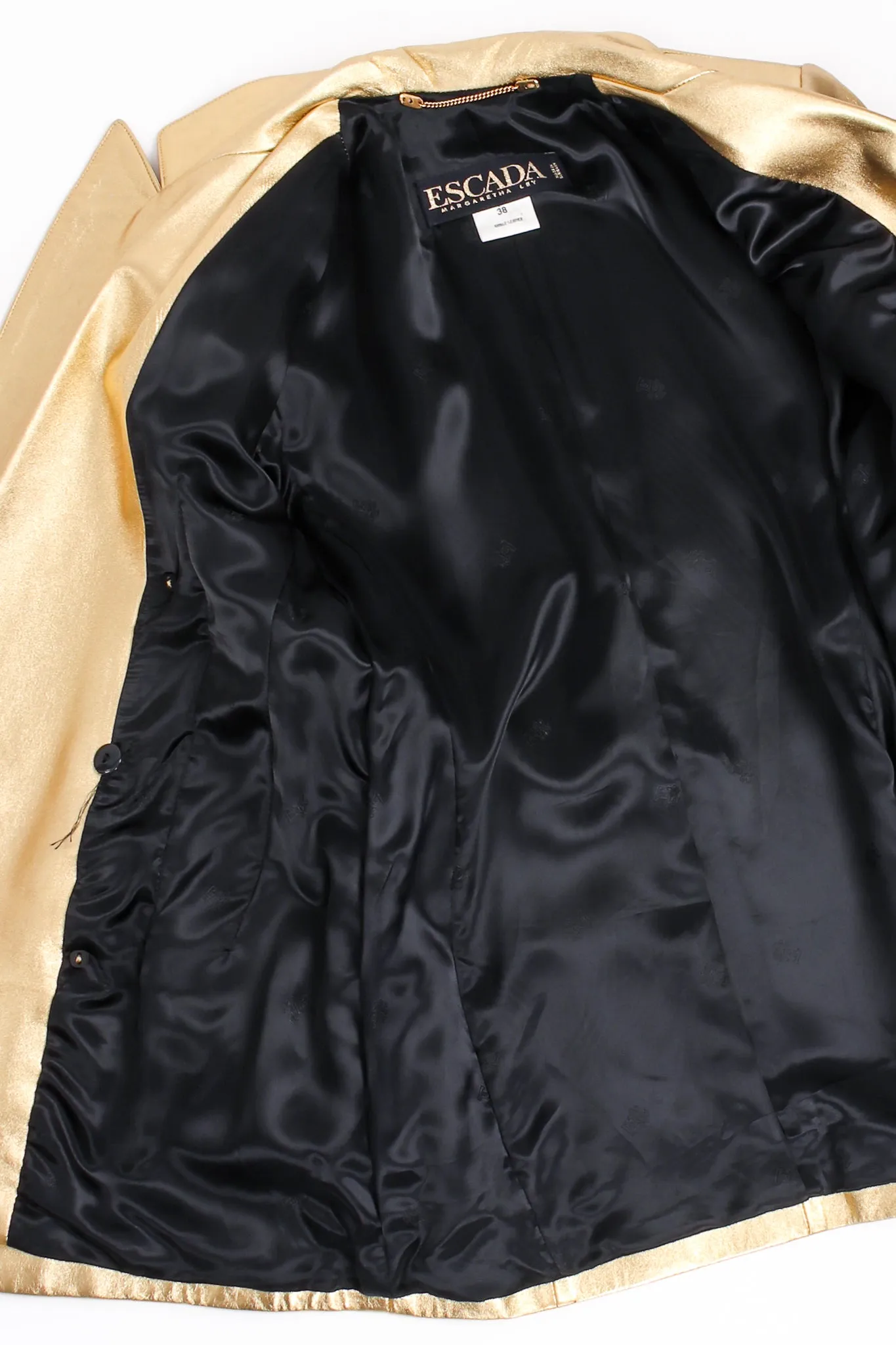 Gold Leather Double Breasted Jacket