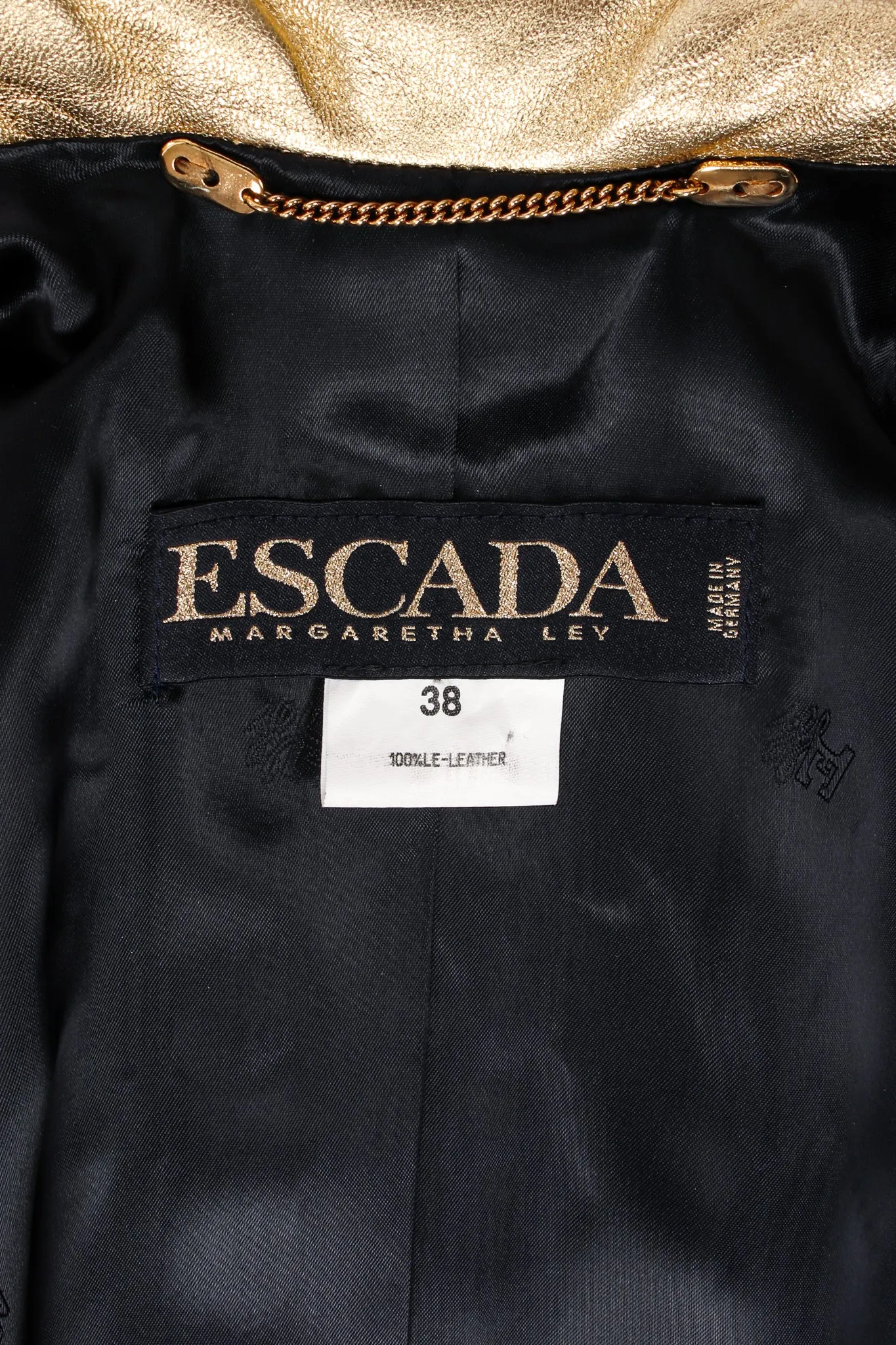 Gold Leather Double Breasted Jacket