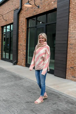 Grace Zebra Sweater-Pink
