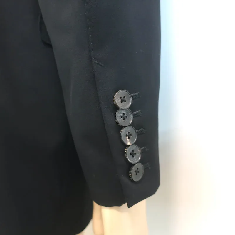 Gucci Blazer Black Wool Size 54 C Two-Button Suit Jacket