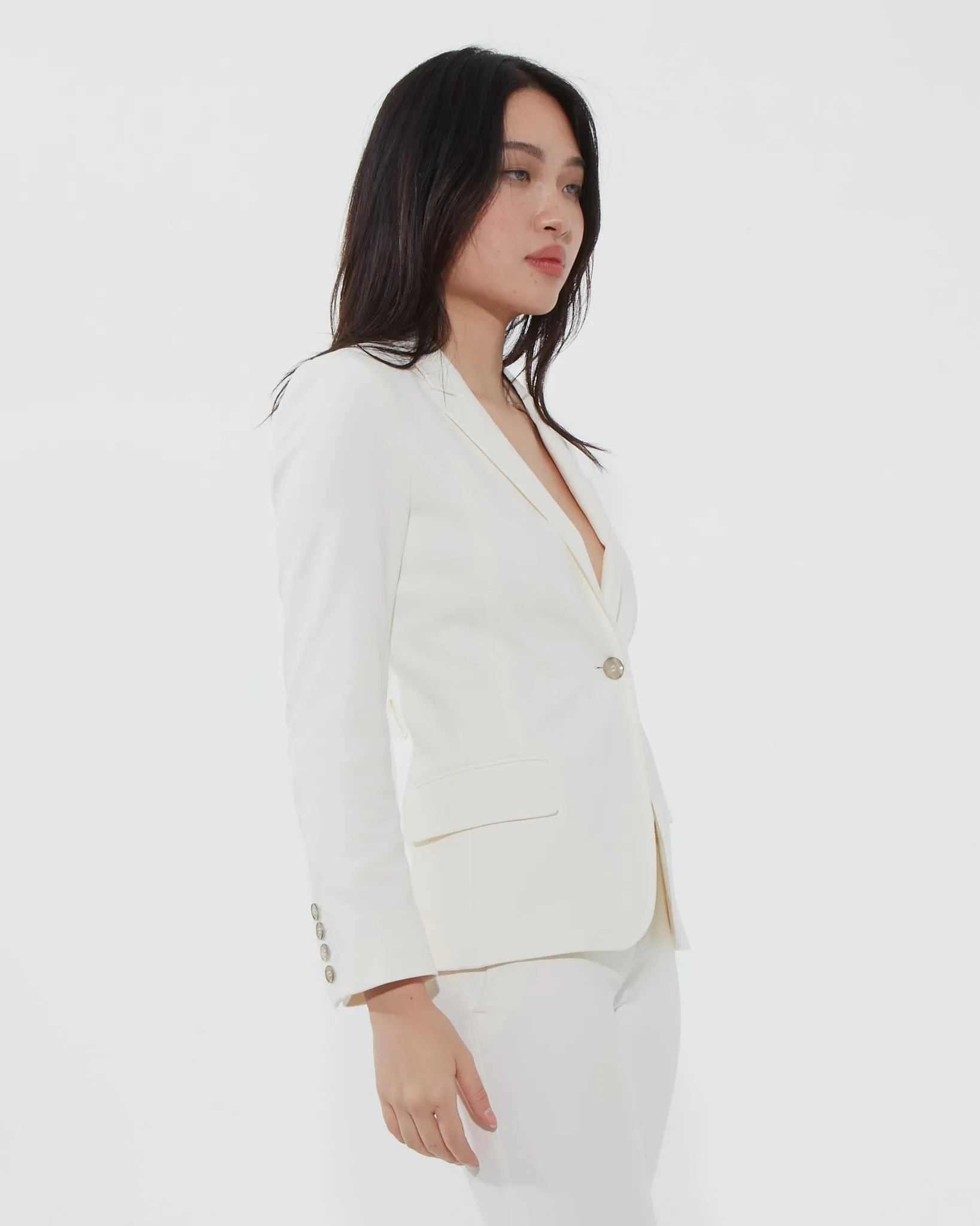 Gucci White Suit Blazer   Brown Belt - 38