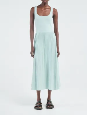 Halter Pleat Dress in Mint