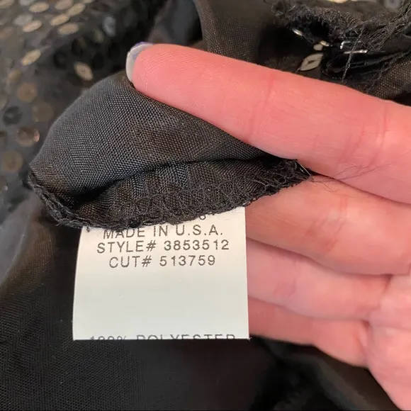 Harris Wallace Black Sequin Pencil Skirt