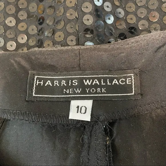 Harris Wallace Black Sequin Pencil Skirt
