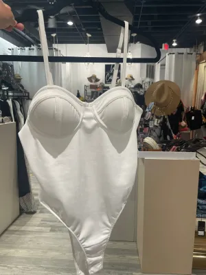 Heavy Knit White Bustier