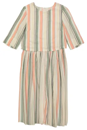 HEIRLOOM - Mint/Blush/Grey/Ivory Stripe Rayon