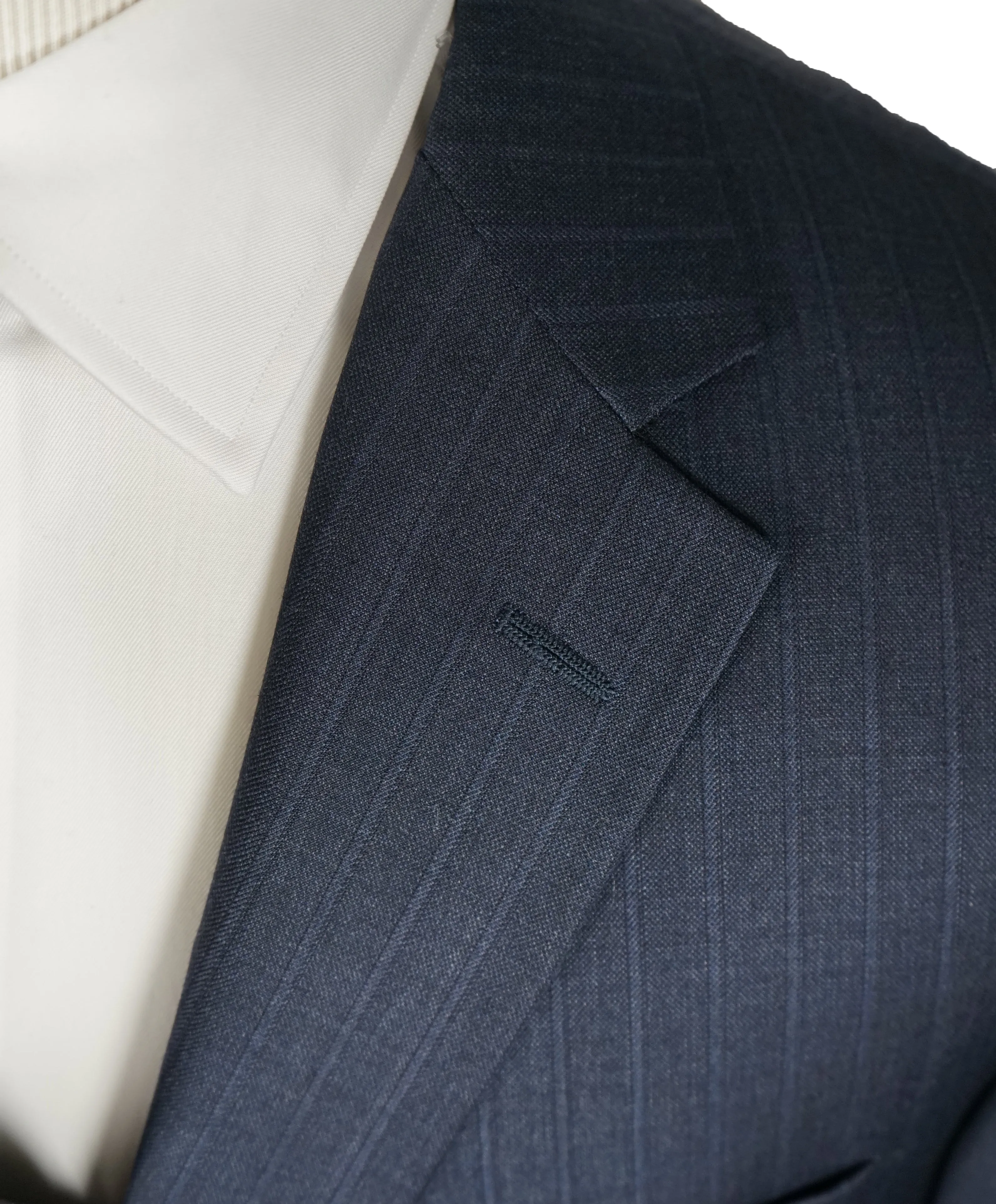 HICKEY FREEMAN - Tonal Chalk Stripe Medium Blue Suit - 44R