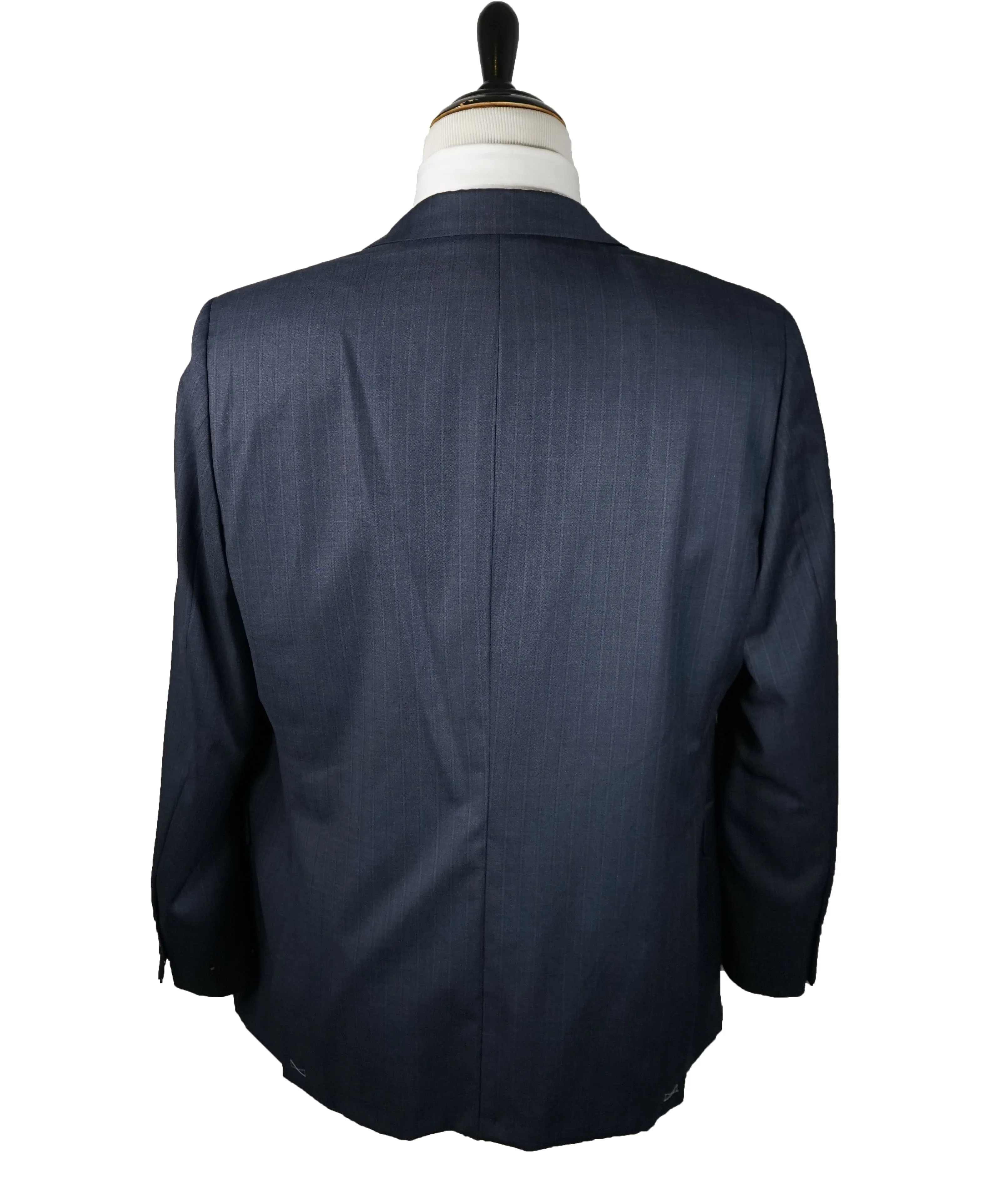 HICKEY FREEMAN - Tonal Chalk Stripe Medium Blue Suit - 44R
