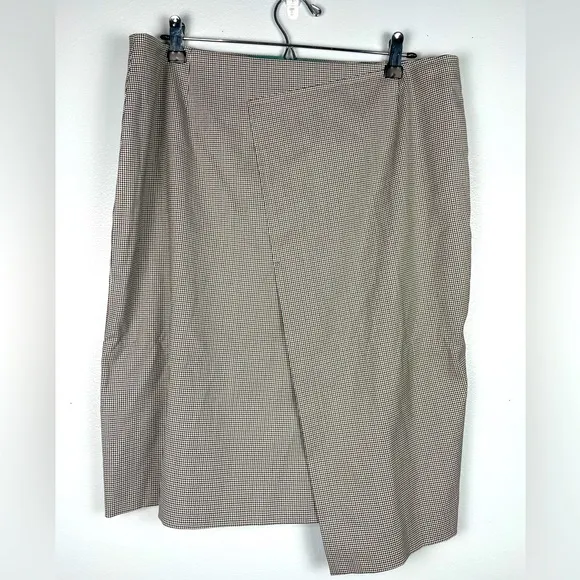 Hugo Boss Vureta Mini Houndstooth Asymmetrical Skirt Size 12