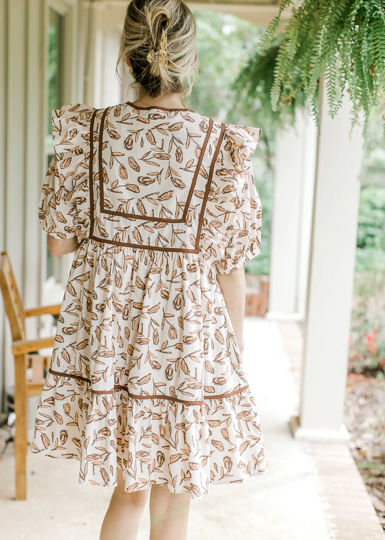 Illustrated Ecru Dress