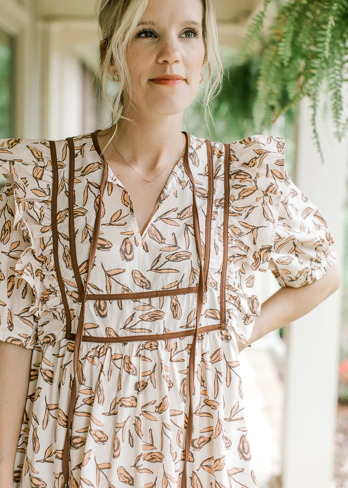 Illustrated Ecru Dress