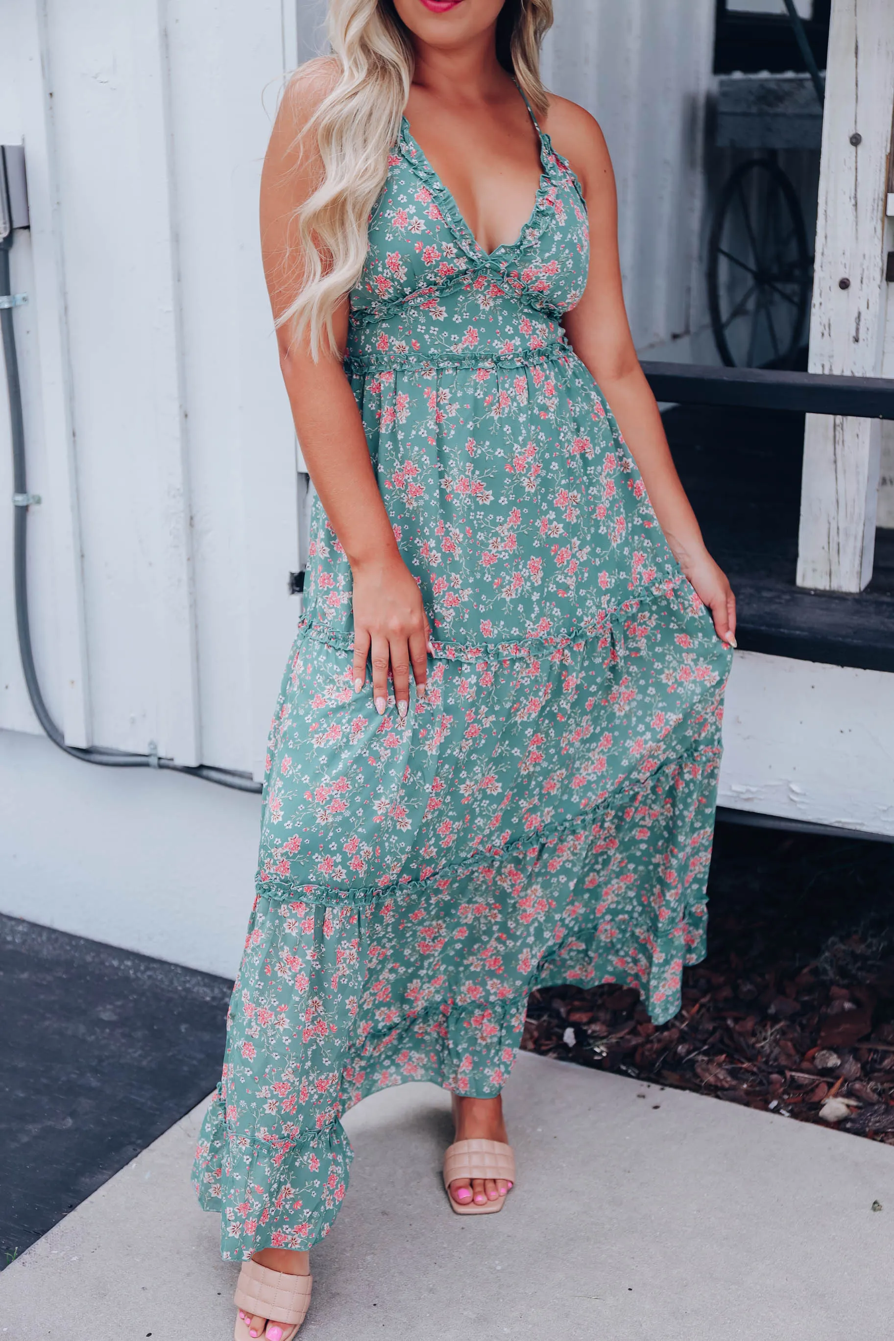 In Bloom Floral Tiered Maxi Dress