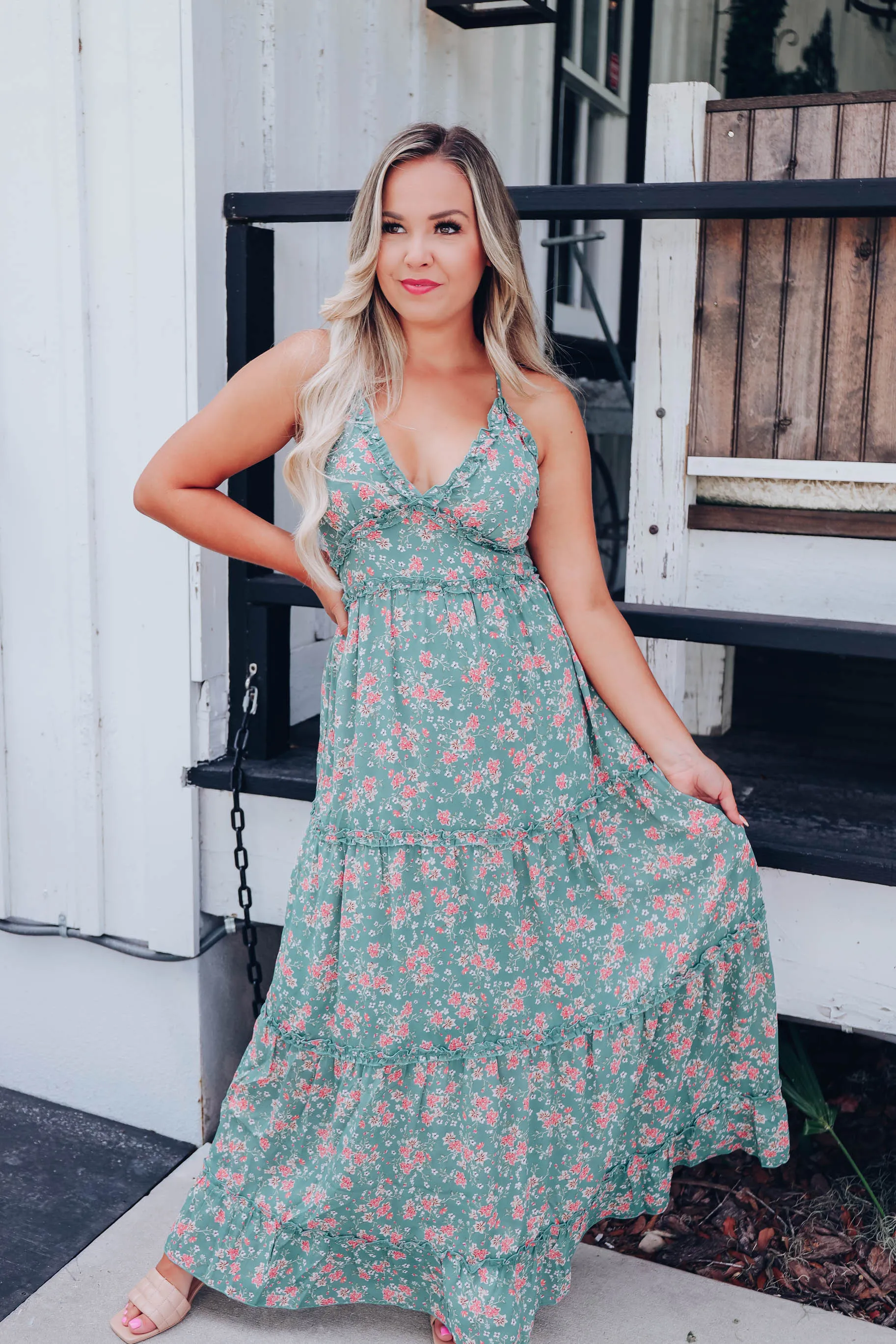 In Bloom Floral Tiered Maxi Dress