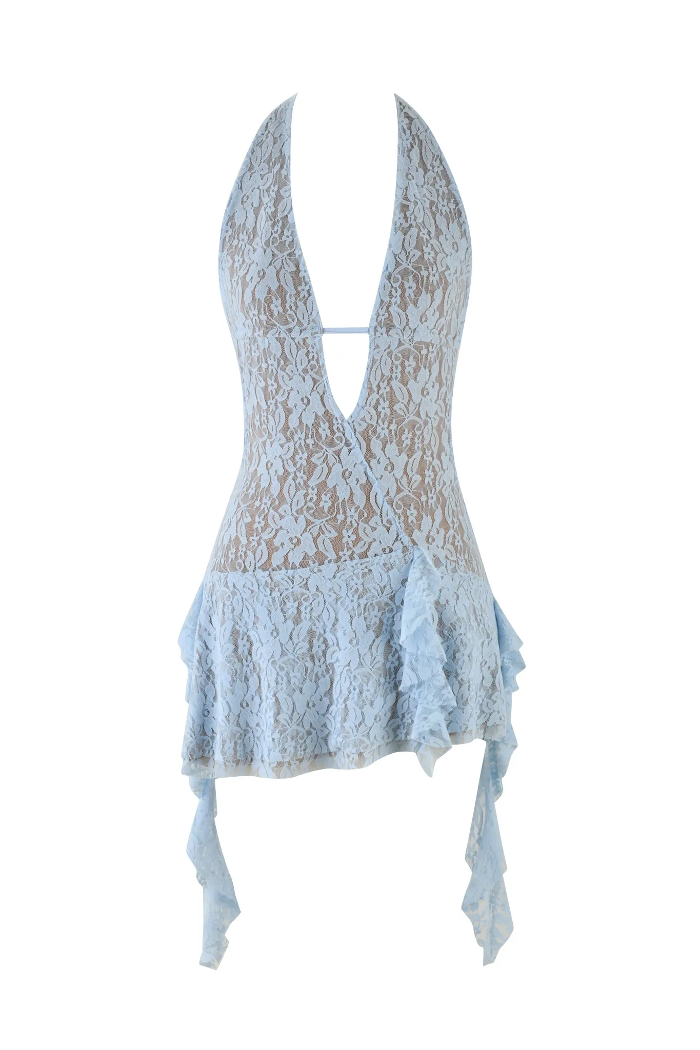 IRISIA LACE MINI DRESS - BLUE : BABY BLUE
