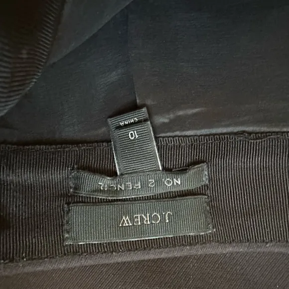 J. Crew Black No. 2 Pencil Skirt with Slit in Back