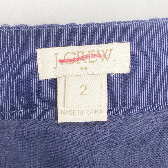 J. Crew Blue Eyelet Pencil Skirt Size 2