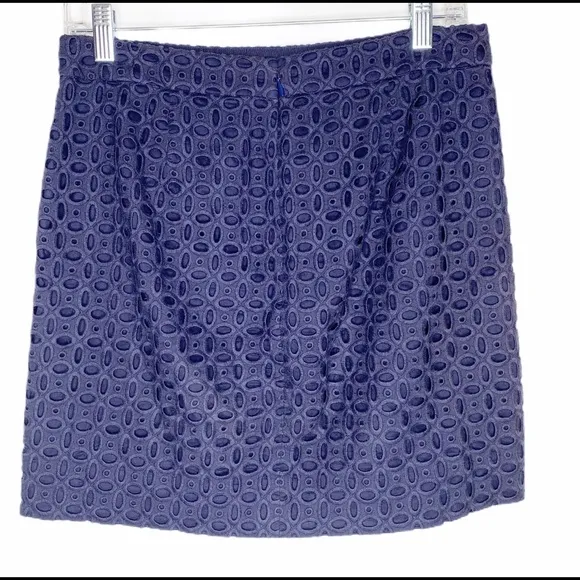 J. Crew Blue Eyelet Pencil Skirt Size 2