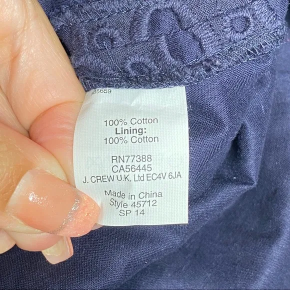 J. Crew Blue Eyelet Pencil Skirt Size 2