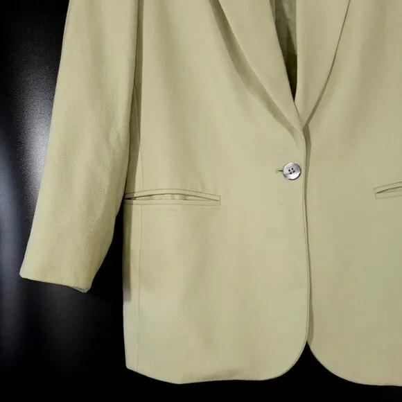 J CREW Cashmere Wool Oversized Boyfriend Blazer Jacket in Leek Green Minimal 6