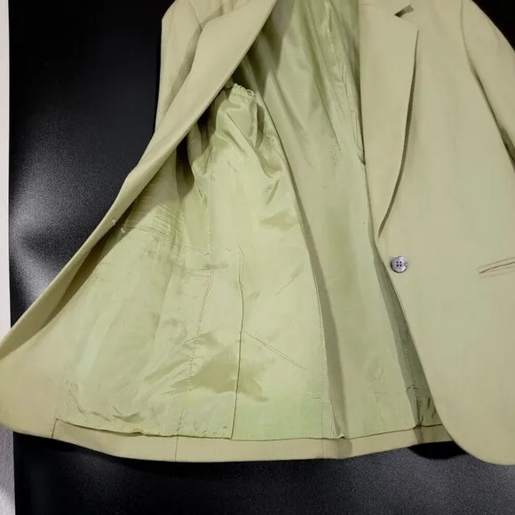 J CREW Cashmere Wool Oversized Boyfriend Blazer Jacket in Leek Green Minimal 6
