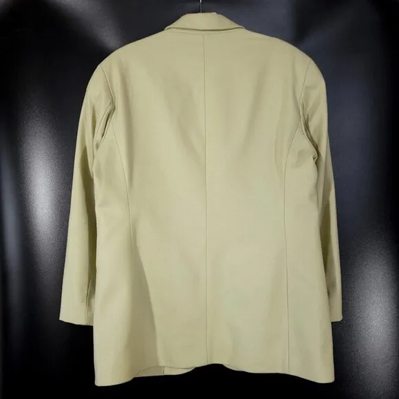 J CREW Cashmere Wool Oversized Boyfriend Blazer Jacket in Leek Green Minimal 6