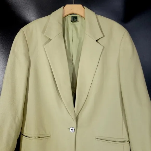 J CREW Cashmere Wool Oversized Boyfriend Blazer Jacket in Leek Green Minimal 6