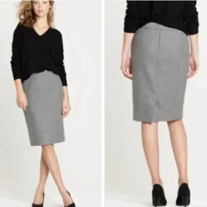 J. Crew Gray Wool NO. 2 Pencil Skirt  - Size 6